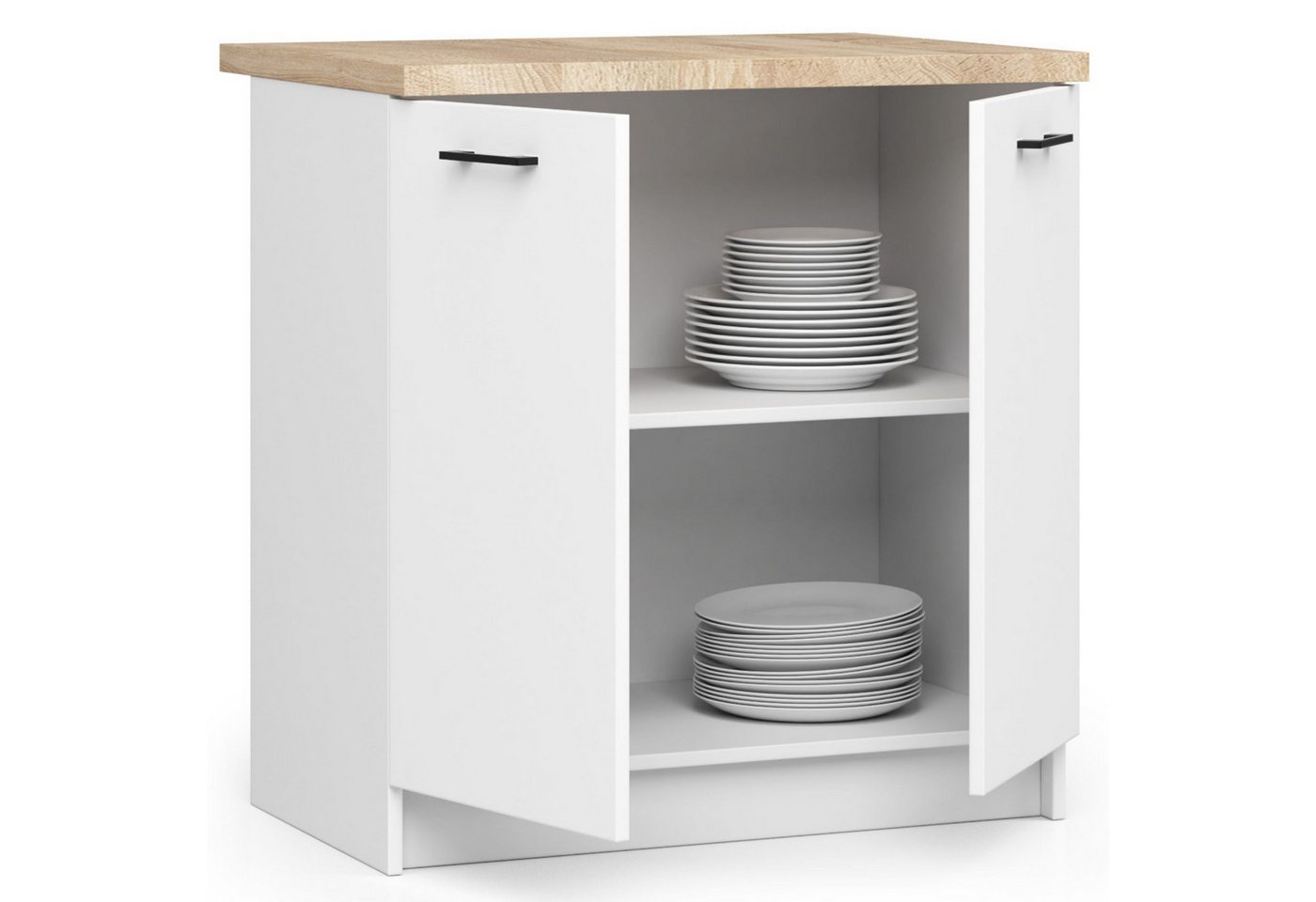 Raumhirsch Furniture Unterschrank Moderner Küchenunterschrank Küchenmodul mit Arbeitsplatte Innenregale (viele Farbvarianten - Maße: 60 x 85 x 46 cm) Hochwertig & stabil