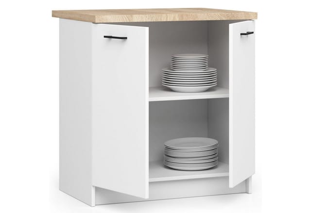 Raumhirsch Furniture Unterschrank Moderner Küchenunterschrank Küchenmodul mit Arbeitsplatte Innenregale (viele Farbvarianten - Maße: 60 x 85 x 46 cm) Hochwertig & stabil
