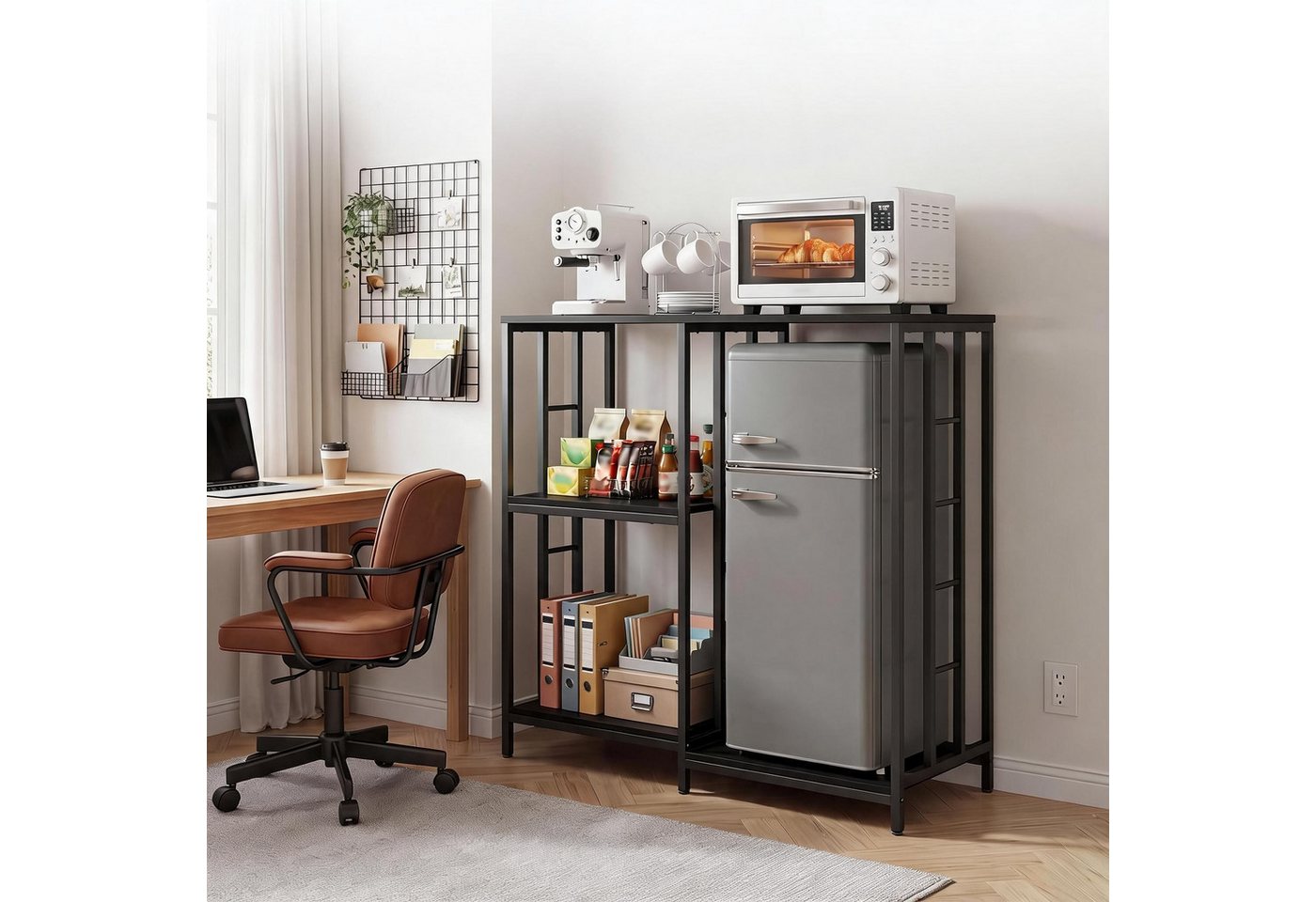 GarveeMore Küchenregal Mini-Kühlschrankständer Mit Aufbewahrungs-Kaffeebar-Schrank Bild 4