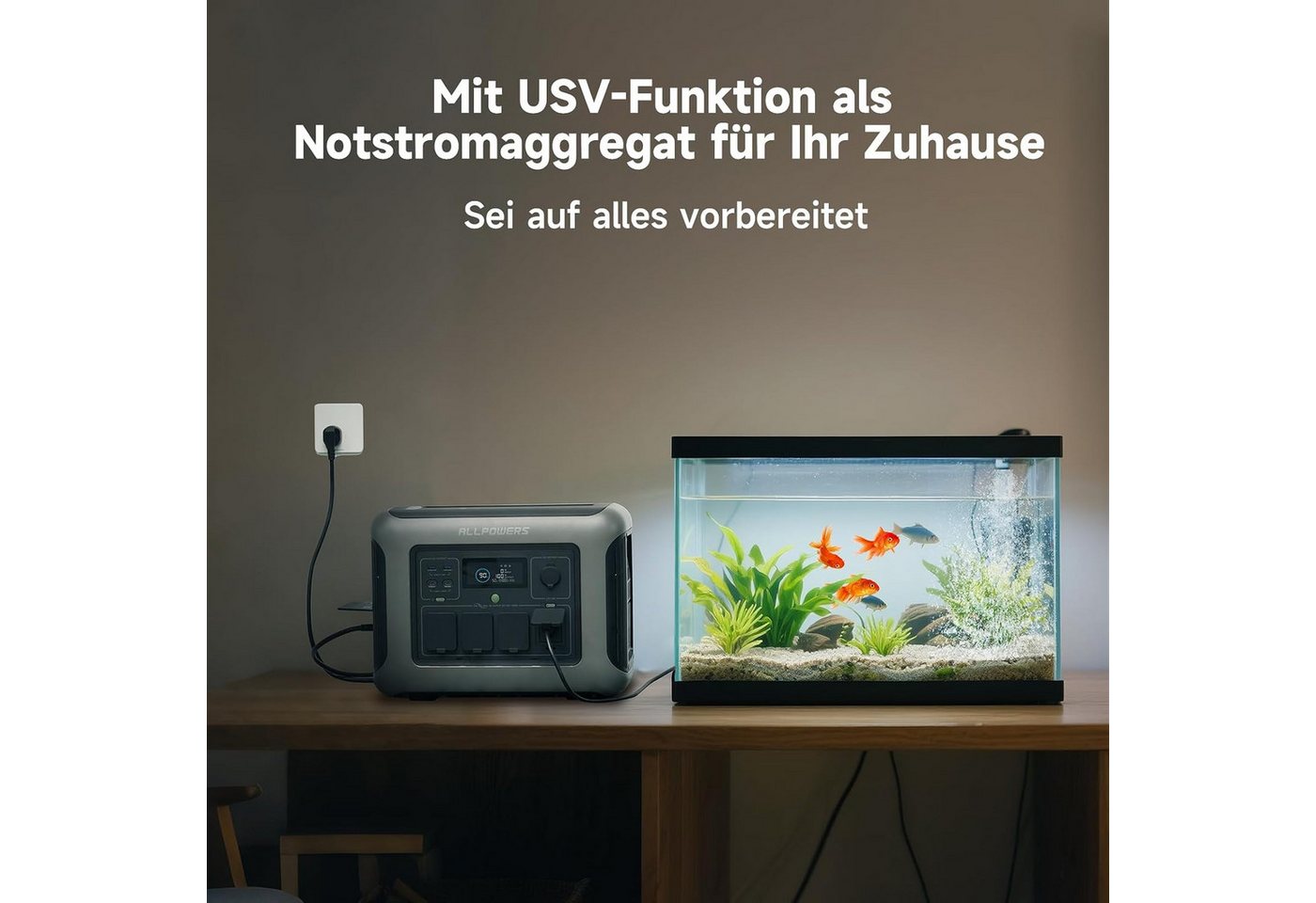ALLPOWERS Stromerzeuger Tragbare Powerstation, 1600W/1056Wh LiFePO4 Akku Solargenerator, 1,6 in kW, für Outdoor Aktivitäten wie Camping, Reisen Notstromversorgung Bild 3
