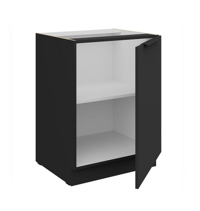 Küchen-Preisbombe Unterschrank 60 cm Küche ARIA Schwarz ultra matt Anti Fingerprint Küchenzeile