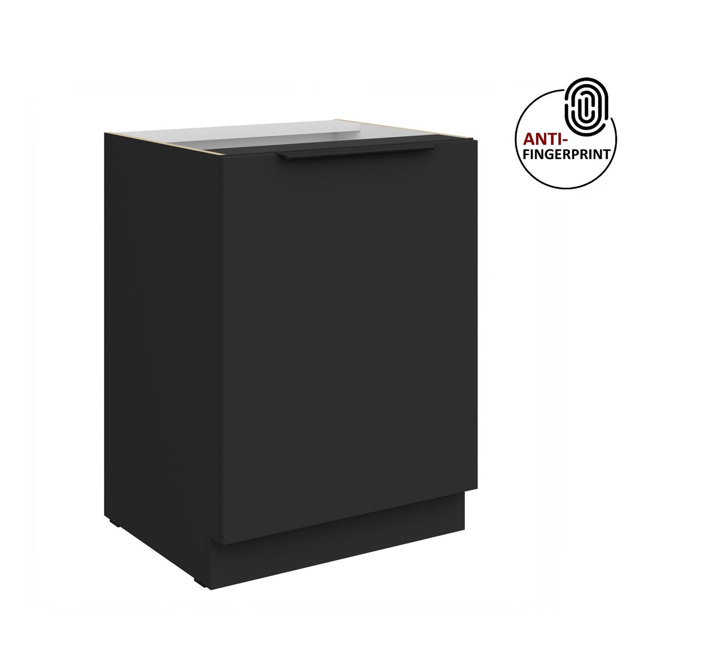 Küchen-Preisbombe Unterschrank 60 cm Küche ARIA Schwarz ultra matt Anti Fingerprint Küchenzeile Bild 3
