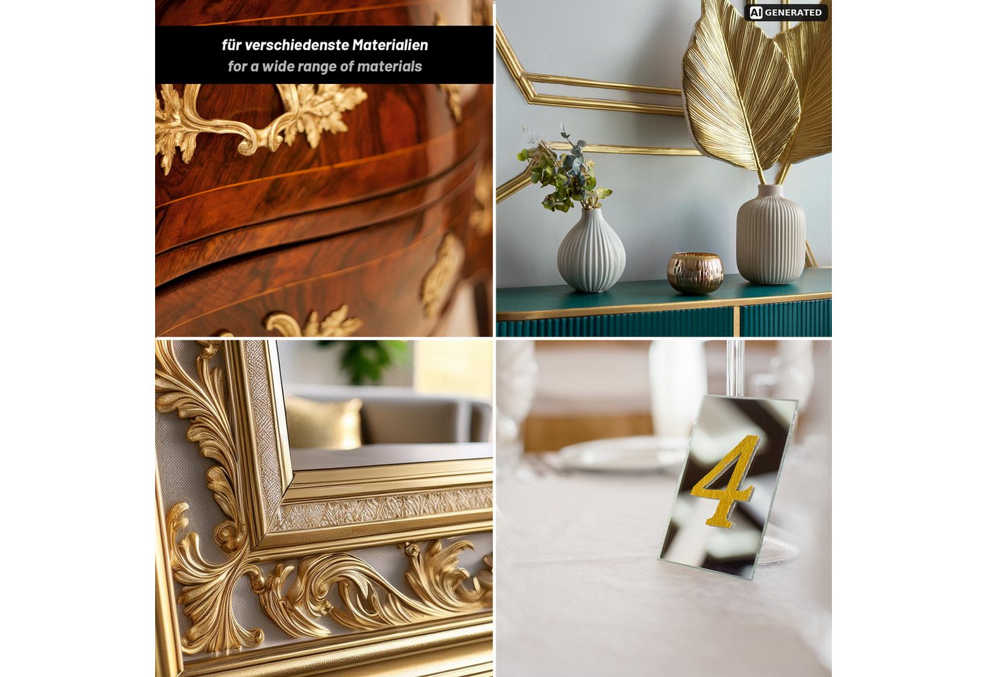 LM-Kreativ Bastelkleber Anlegemilch für Blattgold & Schlagmetall, wasserbasiert, transparent, wasserbasiert, transparent, für Blattgold & Schlagmetall Bild 4