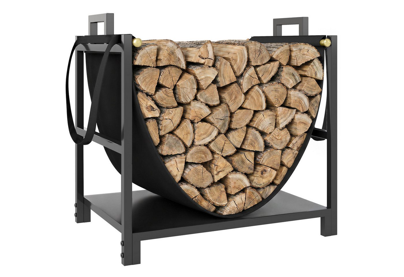 Outsunny Kaminholzregal erhöhter Kaminholzunterstand, BxTxH:47.5x33x44 cm, (Set, 1-St., Brennholzregal), BxTxH: 47,5x33x44 cm, bis 50 kg, Tragetasche Bild 2
