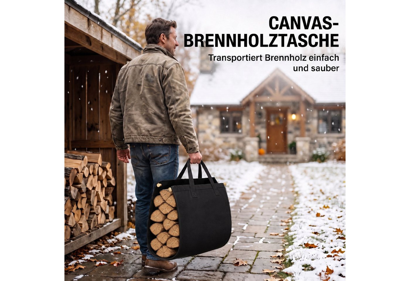 Outsunny Kaminholzregal erhöhter Kaminholzunterstand, BxTxH:47.5x33x44 cm, (Set, 1-St., Brennholzregal), BxTxH: 47,5x33x44 cm, bis 50 kg, Tragetasche Bild 4
