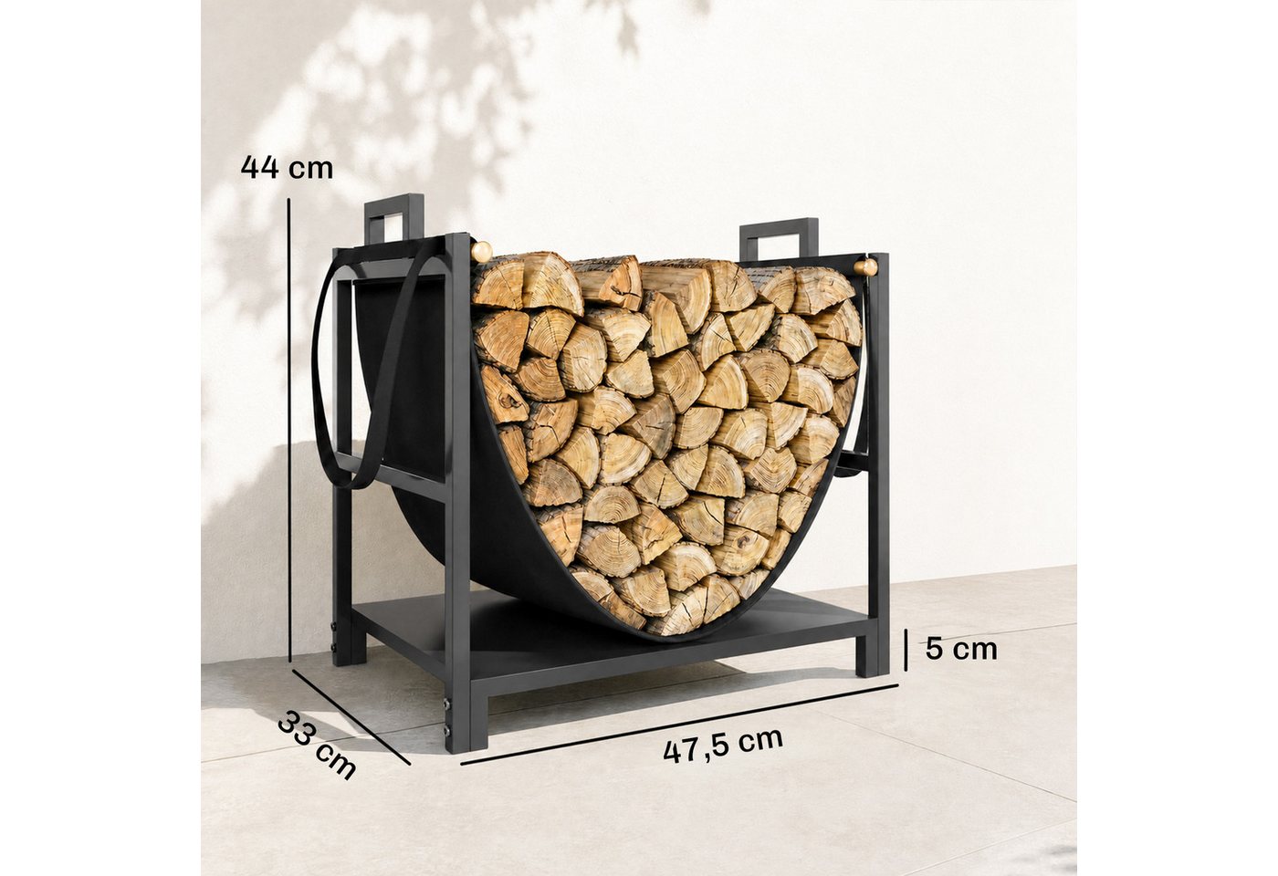 Outsunny Kaminholzregal erhöhter Kaminholzunterstand, BxTxH:47.5x33x44 cm, (Set, 1-St., Brennholzregal), BxTxH: 47,5x33x44 cm, bis 50 kg, Tragetasche Bild 5