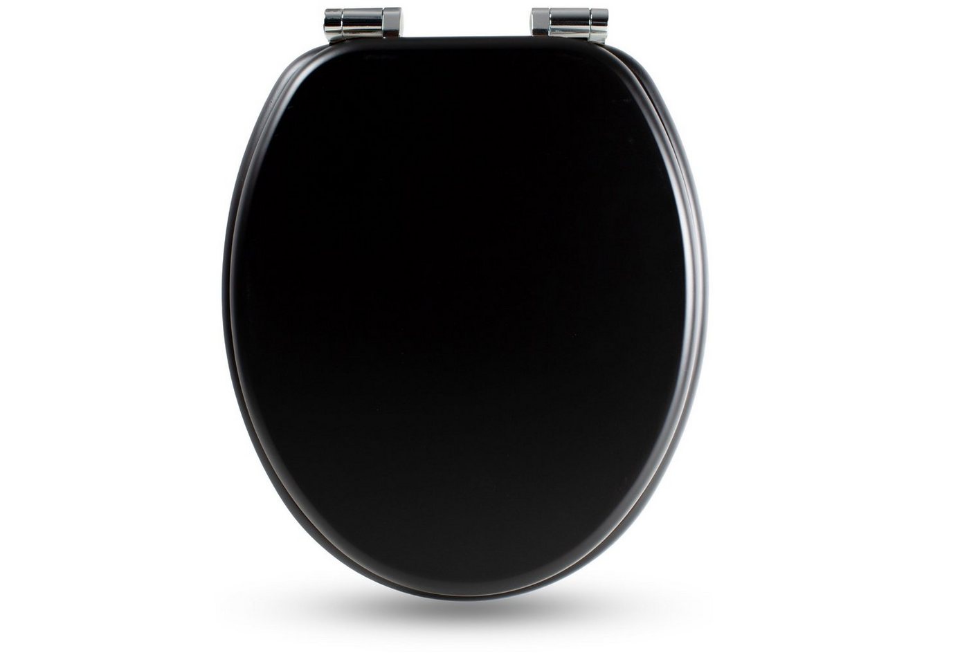 Sanfino WC-Sitz "All Black" Premium Toilettendeckel mit Absenkautomatik aus Holz, in Schwarz, hohem Sitzkomfort, einfache Montage