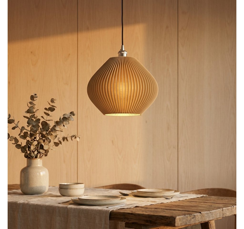 Roomberry Lampenschirm für Hängelampe & Pendelleuchte Esstisch, Boho, E27, Ø 25-35 cm, Drupa, für Deckenlampe im Schlafzimmer