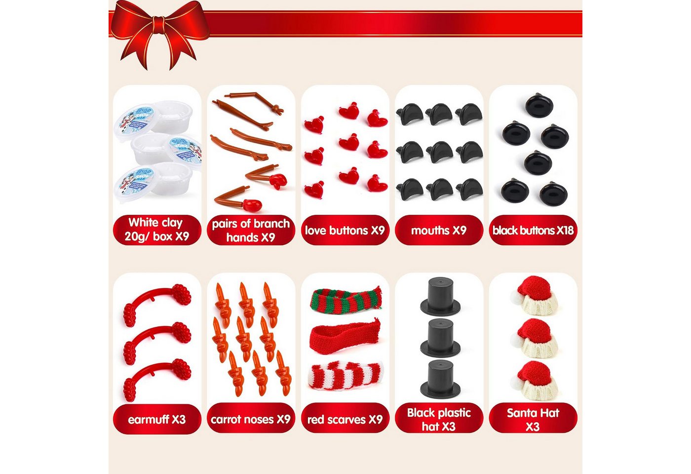 JOYIN Kreativset JOYIN Schneemann-Bastelset für Weihnachten, 3 Stück