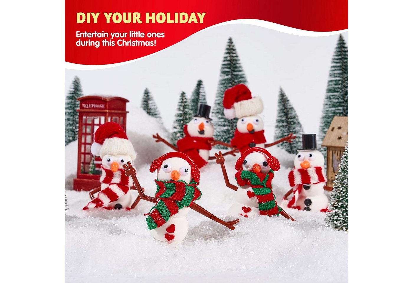 JOYIN Kreativset JOYIN Schneemann-Bastelset für Weihnachten, 3 Stück Bild 2