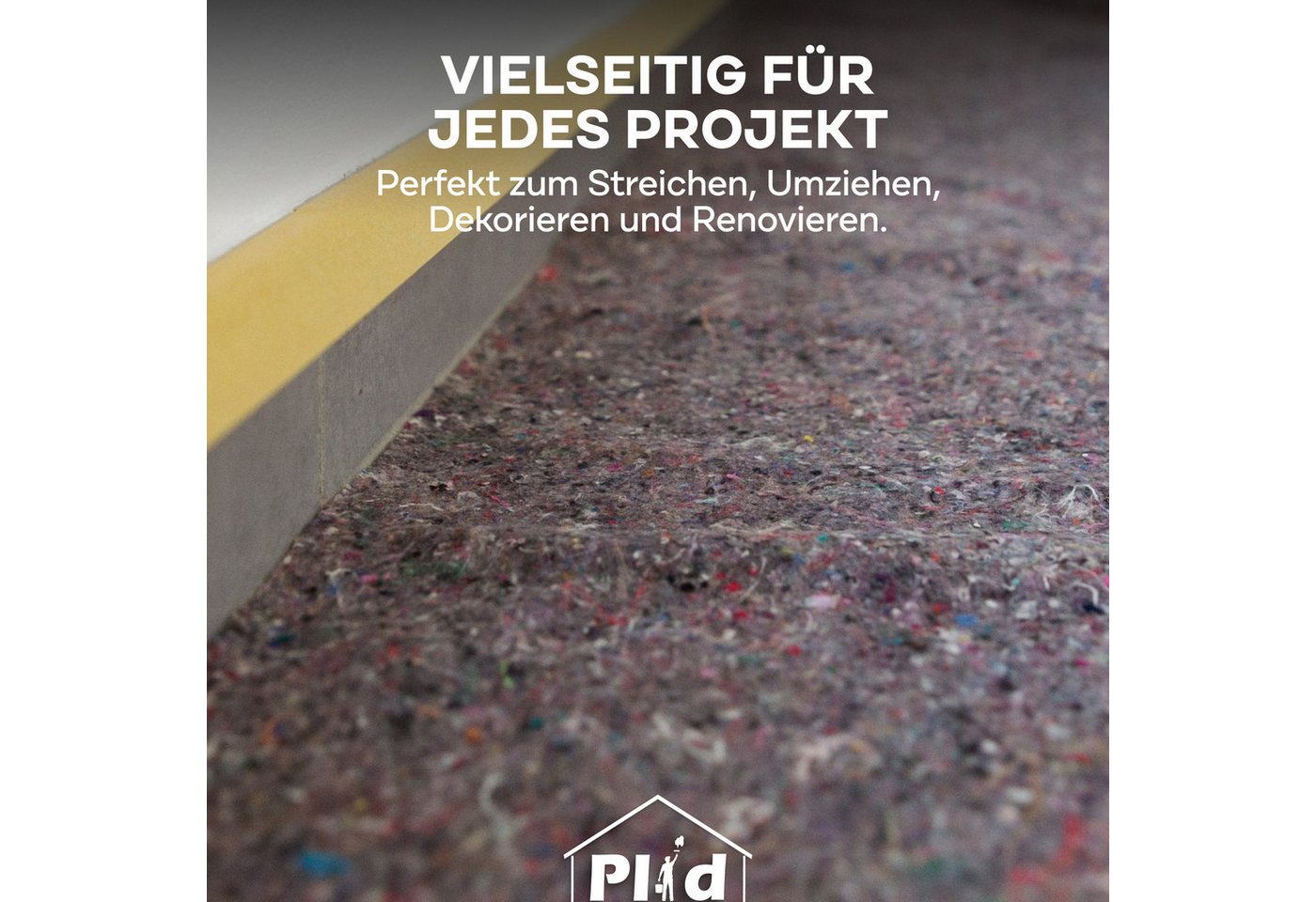 plid Malervlies Maler Abdeckvlies Beschichtung Oberflächenschutz Bodenschutz, (1-St), Anti-Rutsch