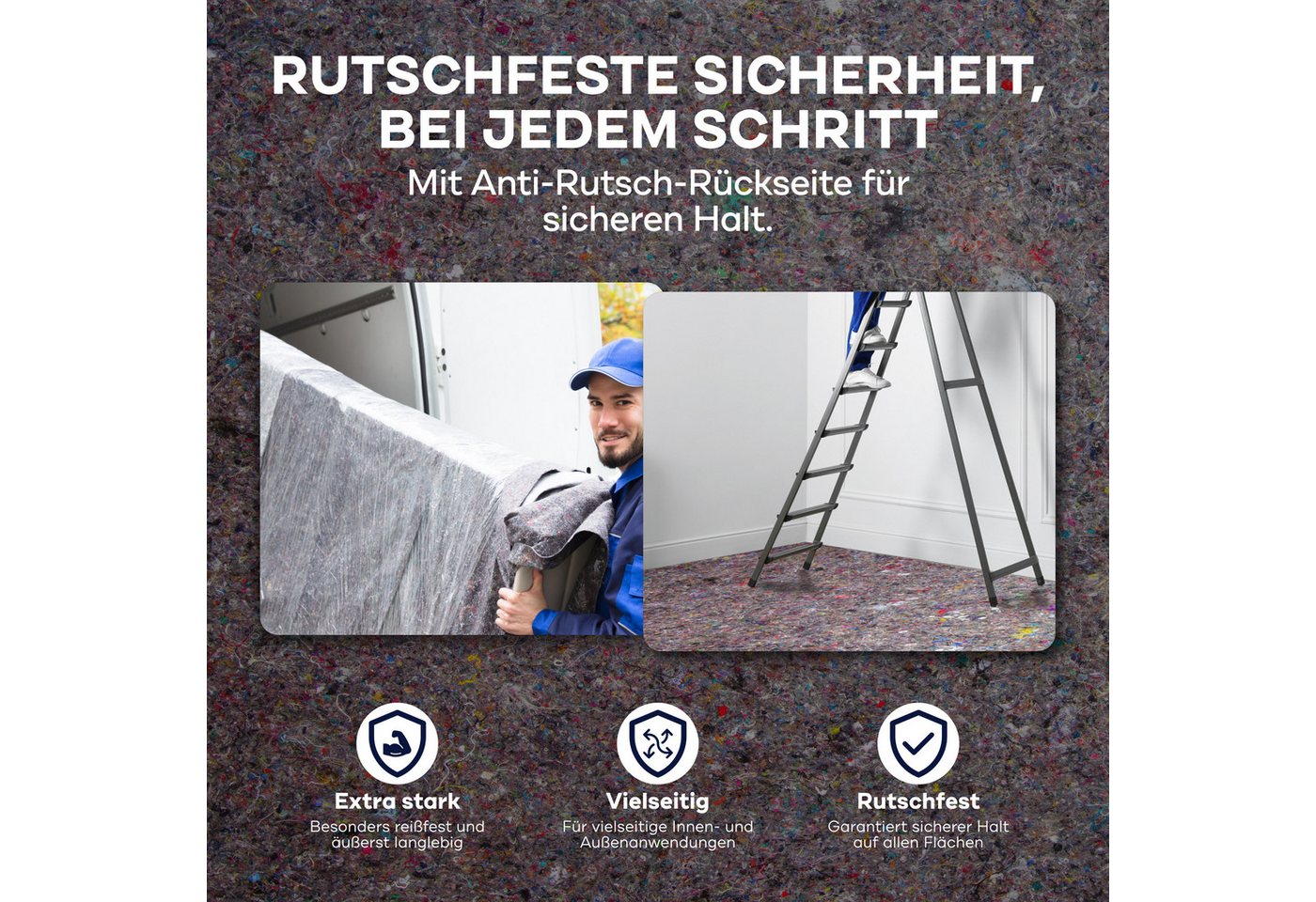 plid Malervlies Maler Abdeckvlies Beschichtung Oberflächenschutz Bodenschutz, (1-St), Anti-Rutsch Bild 4