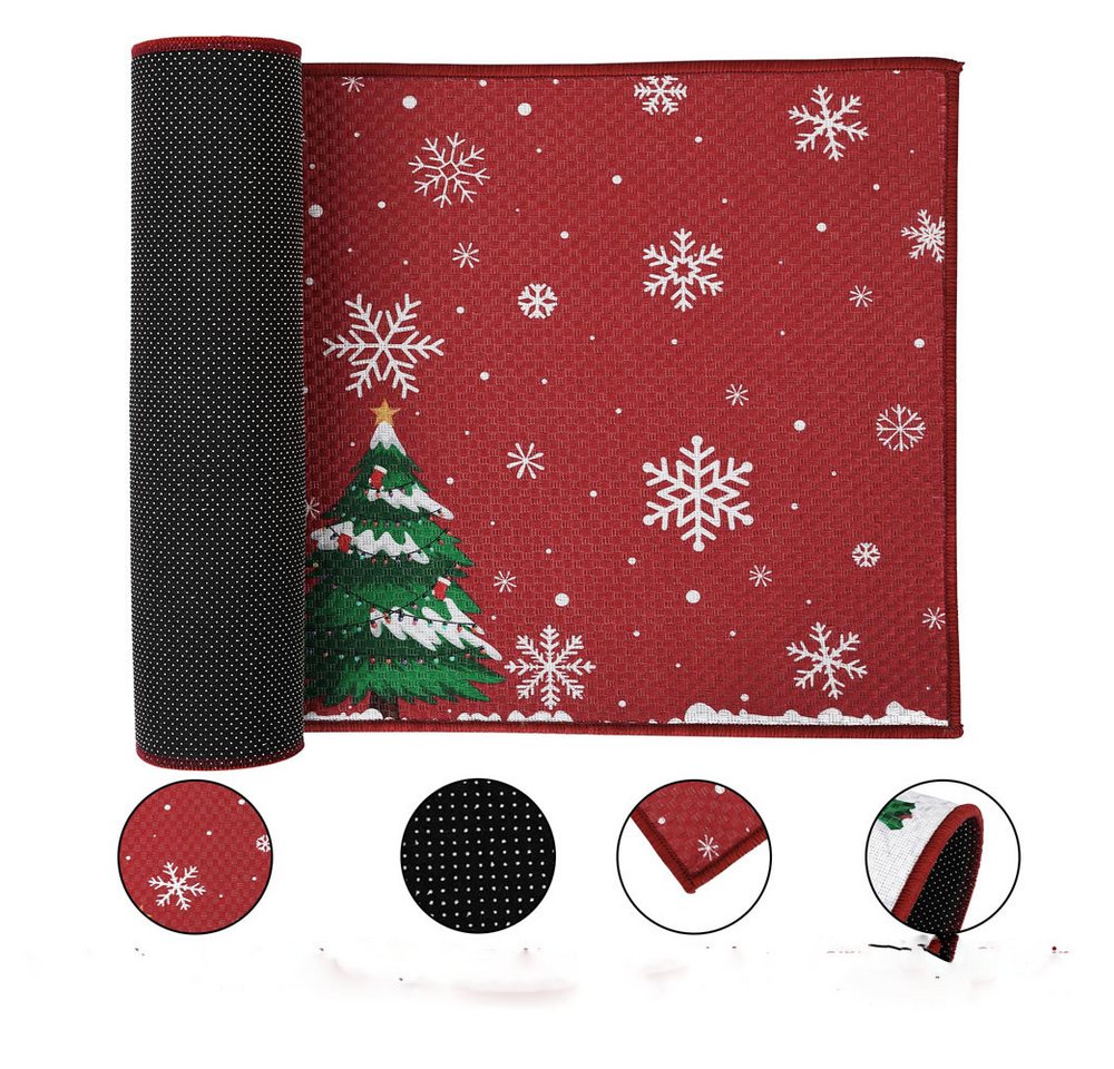 GarveeMore Fußmatte Weihnachtsmann Weihnachtstürmatte Weihnachtsbaum Willkommensmatte Bild 2