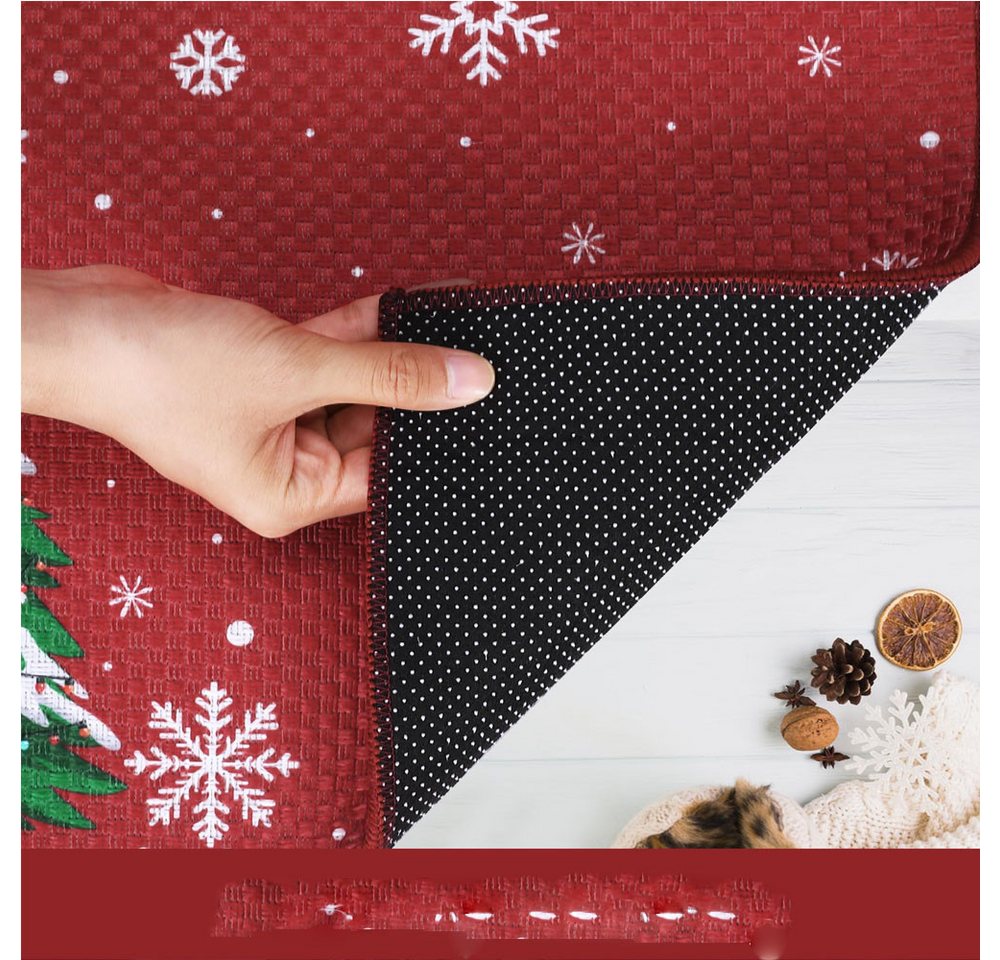 GarveeMore Fußmatte Weihnachtsmann Weihnachtstürmatte Weihnachtsbaum Willkommensmatte Bild 4
