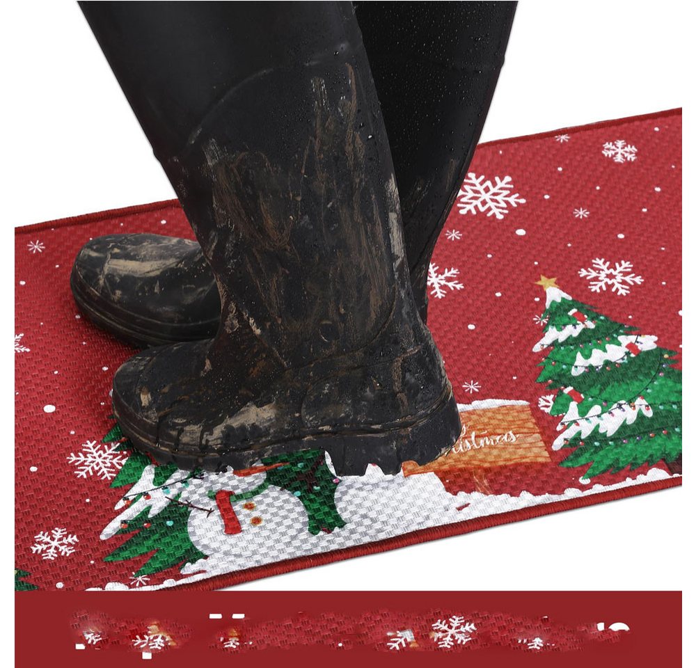 GarveeMore Fußmatte Weihnachtsmann Weihnachtstürmatte Weihnachtsbaum Willkommensmatte Bild 5