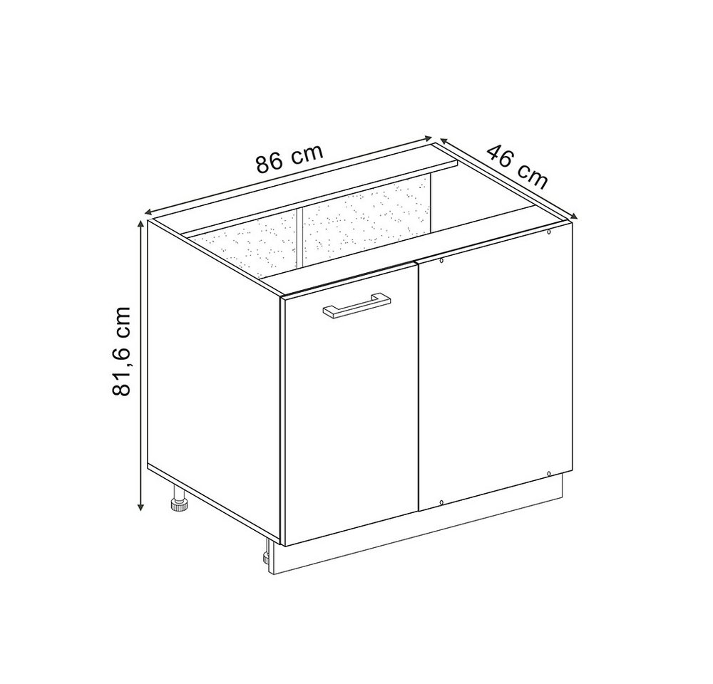 Vicco Eckunterschrank R-Line, Anthrazit Landhaus/Anthrazit, 86 cm ohne Arbeitsplatte (1-St) Bild 2