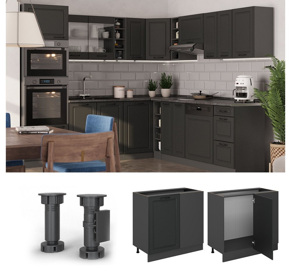 Vicco Eckunterschrank R-Line, Anthrazit Landhaus/Anthrazit, 86 cm ohne Arbeitsplatte (1-St) Bild 4