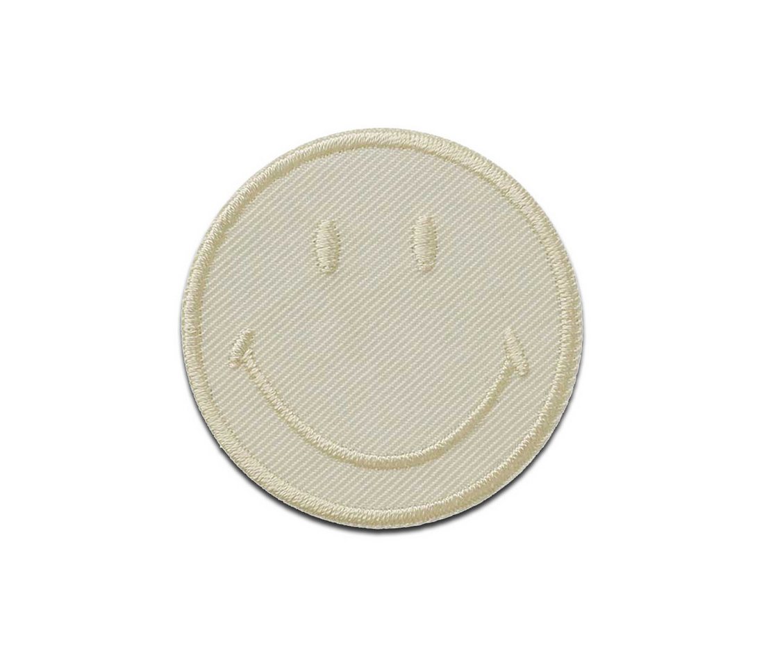 Smiley Aufnäher Bügelbild, Aufbügler, Applikationen, Patches, Flicken, zum aufbügeln, Polyester, Mono-Quick Smiley Vanille - Größe: 5 x 5 cm Bild 3