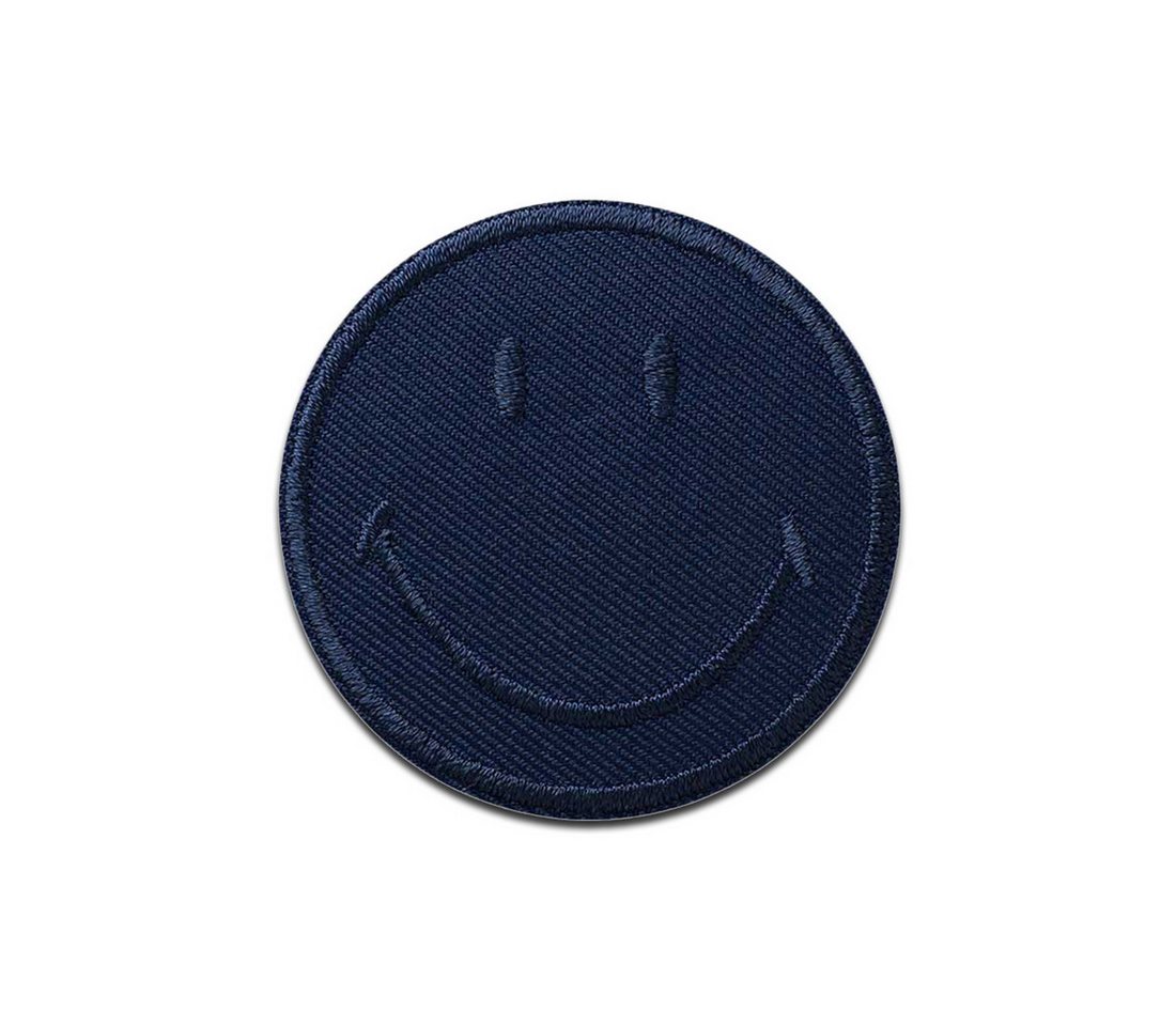 Smiley Aufnäher Bügelbild, Aufbügler, Applikationen, Patches, Flicken, zum aufbügeln, Polyester, Mono-Quick Smiley Blau - Größe: 5 x 5 cm Bild 3