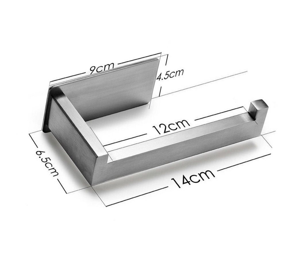 Montegoni Toilettenpapierhalter Edelstahl ohne Bohren, Klopapierhalter Selbstklebend (Rollenhalter, Papierhalter für Toilette Badezimmer Küche, Rostfrei, Silber, 1-St), Selbstklebend, Rostfrei Bild 5