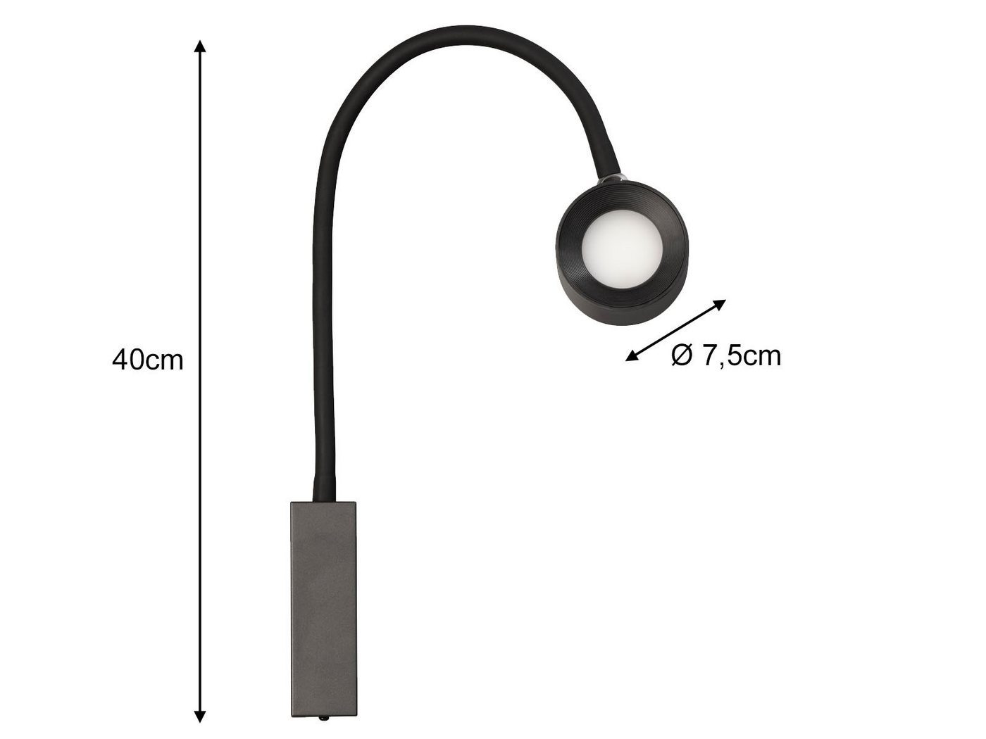 easy! BY FHL LED Wandleuchte, Dimmfunktion, LED fest integriert, Warmweiß & Tageslicht, 2er SET Akku Leselampen dimmbar & Tageslicht, Lampen kabellos H: 40cm