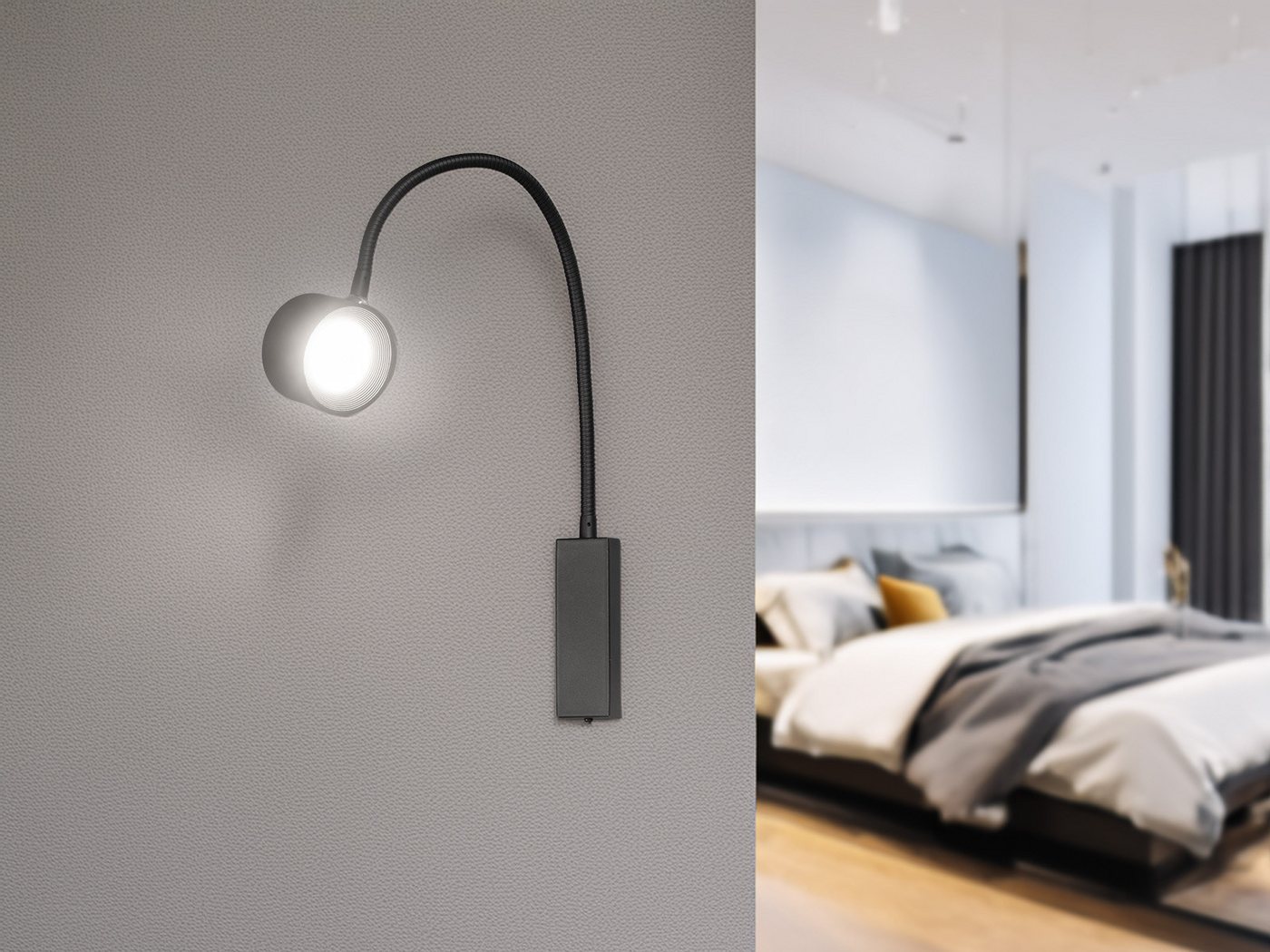easy! BY FHL LED Wandleuchte, Dimmfunktion, LED fest integriert, Warmweiß & Tageslicht, 2er SET Akku Leselampen dimmbar & Tageslicht, Lampen kabellos H: 40cm Bild 4