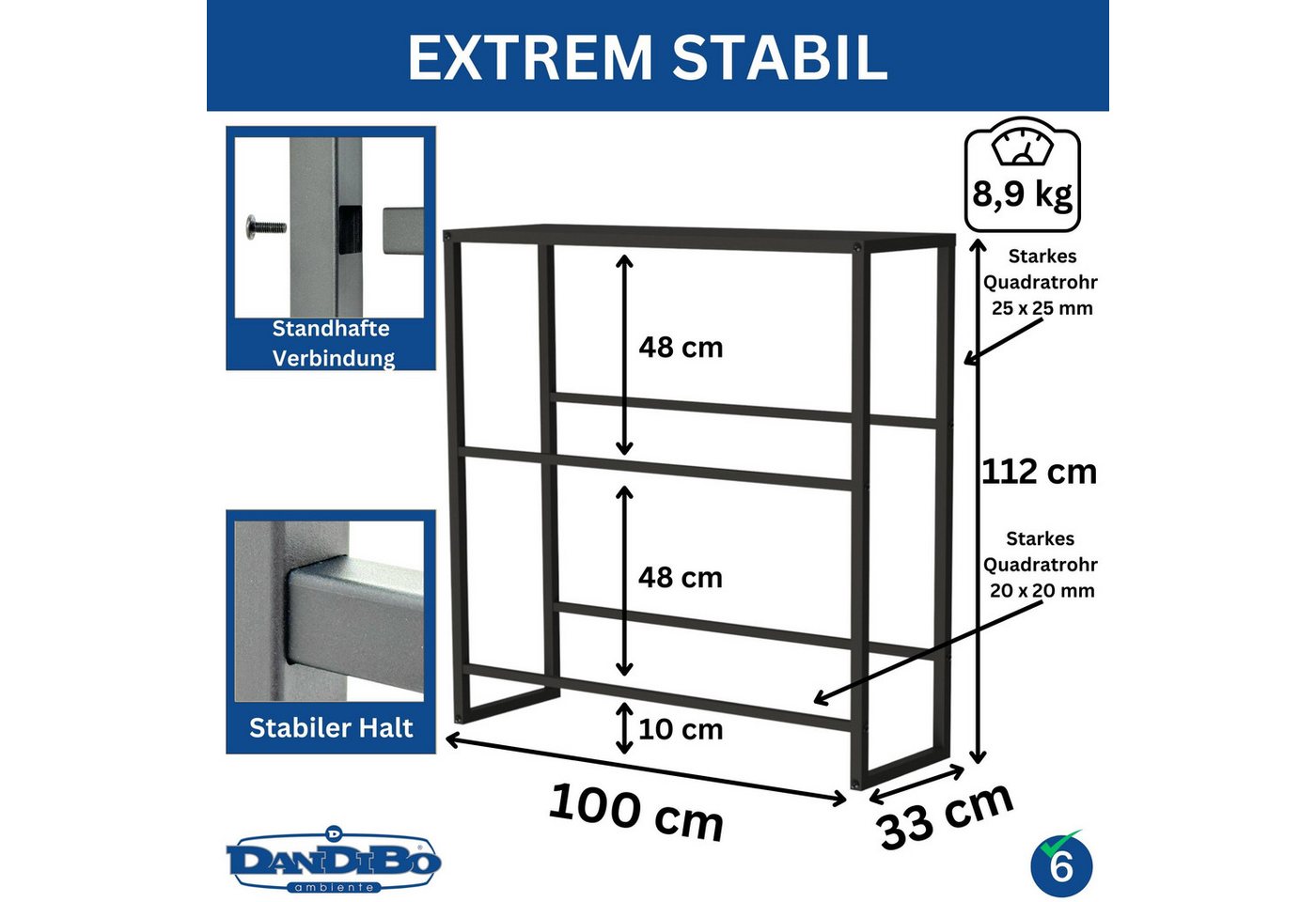 DanDiBo Kastenständer Getränkekistenregal 6 Kisten mit Ablage 100 cm Kasten Regal, Getränkeregal Kistenregal Getränkekistenhalter Regal Getränkekisten Bild 3
