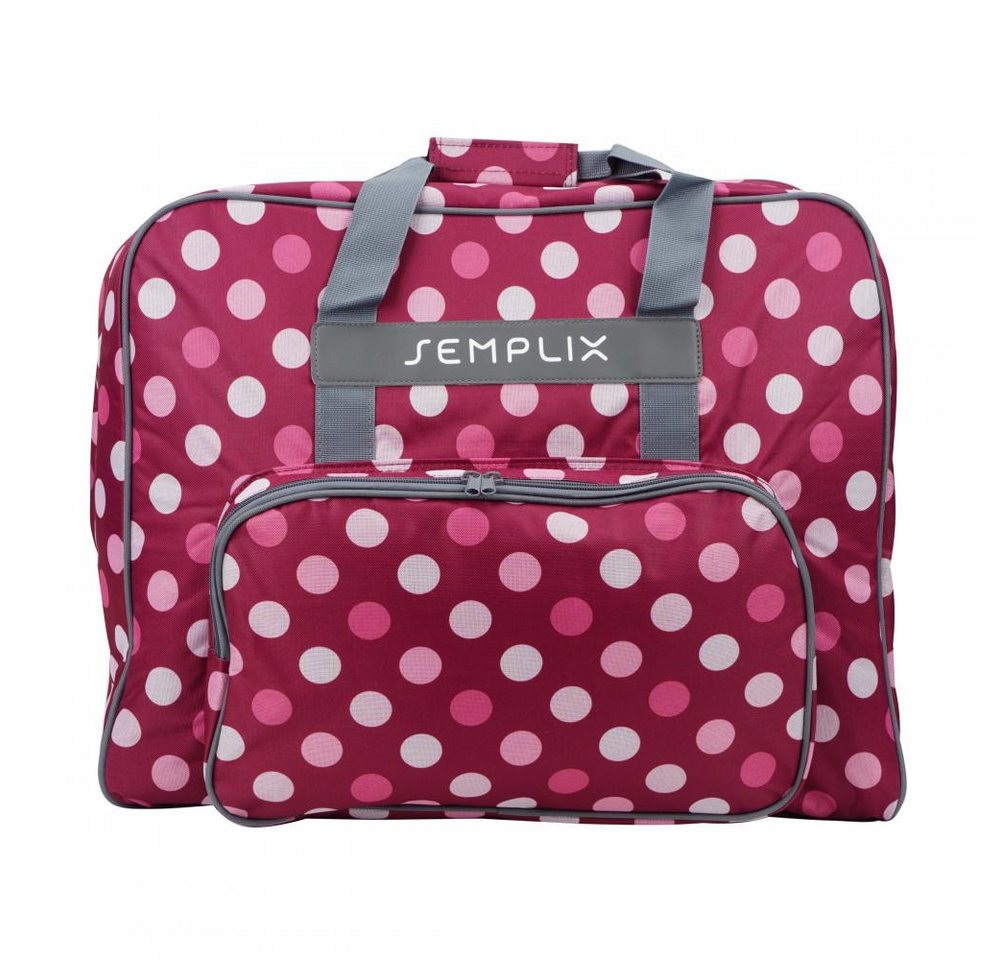 Semplix Nähmaschinentasche - XL Polka Dots beere/rosa Außenmaß: 52 x 42 x 27 cm Bild 5