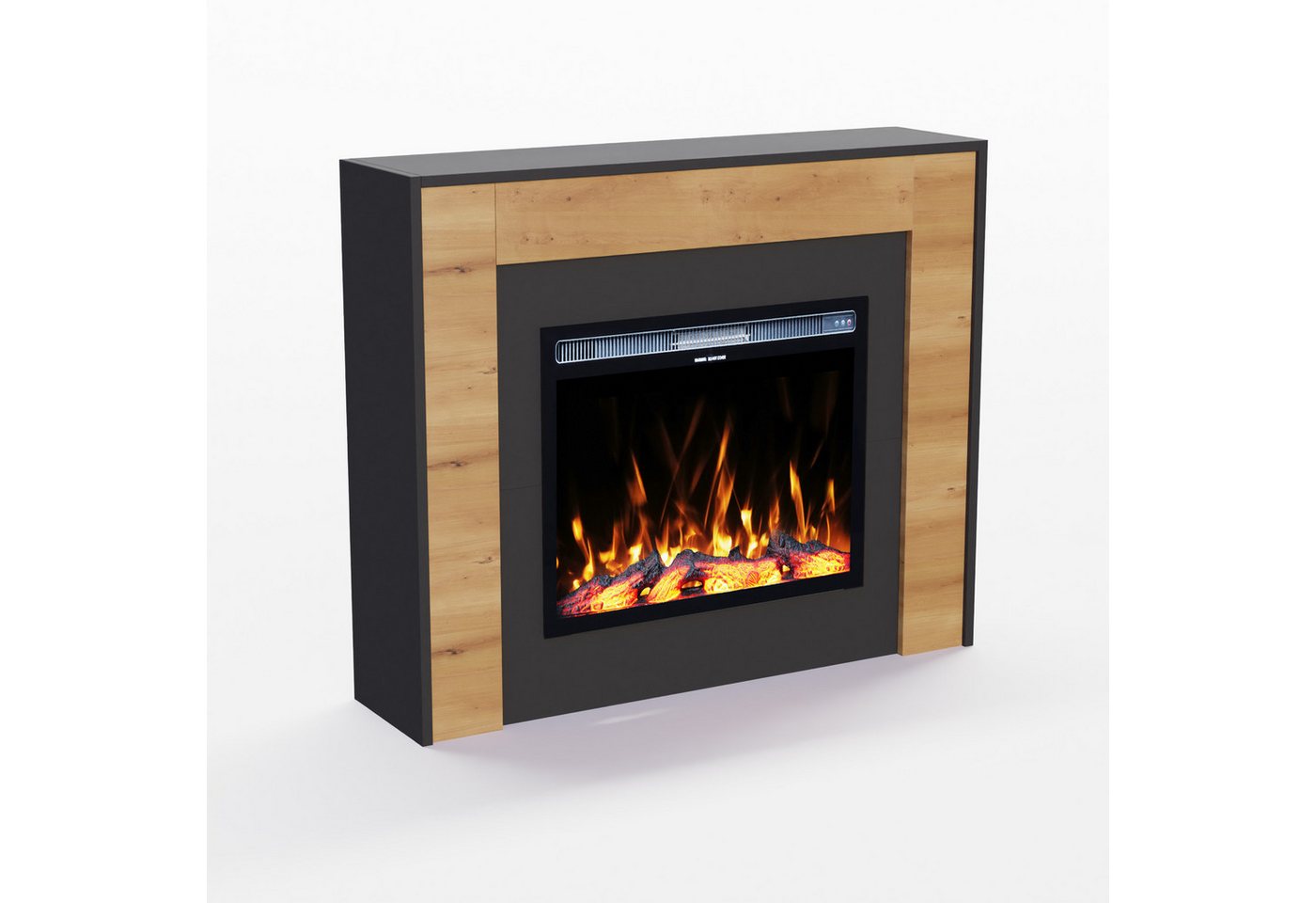 GARLIVO Elektrokamin Garlivo PISA Elektrokamin, täuschend echte Flamme mit Heizung und Knistereffekt Bild 4
