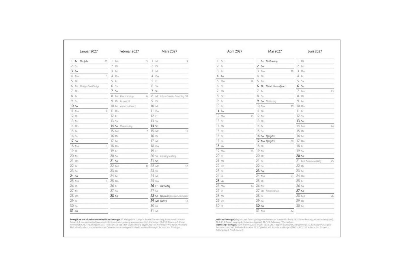 HEYE Taschenkalender Kalenderbuch A6 grün 2027 Bild 3