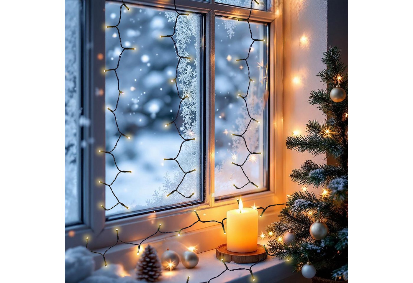 Spetebo LED-Lichterkette Akku Lichterkette per USB aufladbar bis 10 Tage Leuchtdauer, 50-flammig, per USB Anschluss wiederaufladbar Bild 3