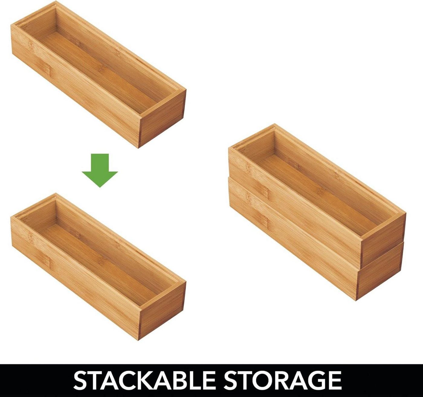 mDesign Badaccessoire-Set mDesign Schubladenbox Badezimmer Aufbewahrung Organizer 4er Set Bamb Bild 2