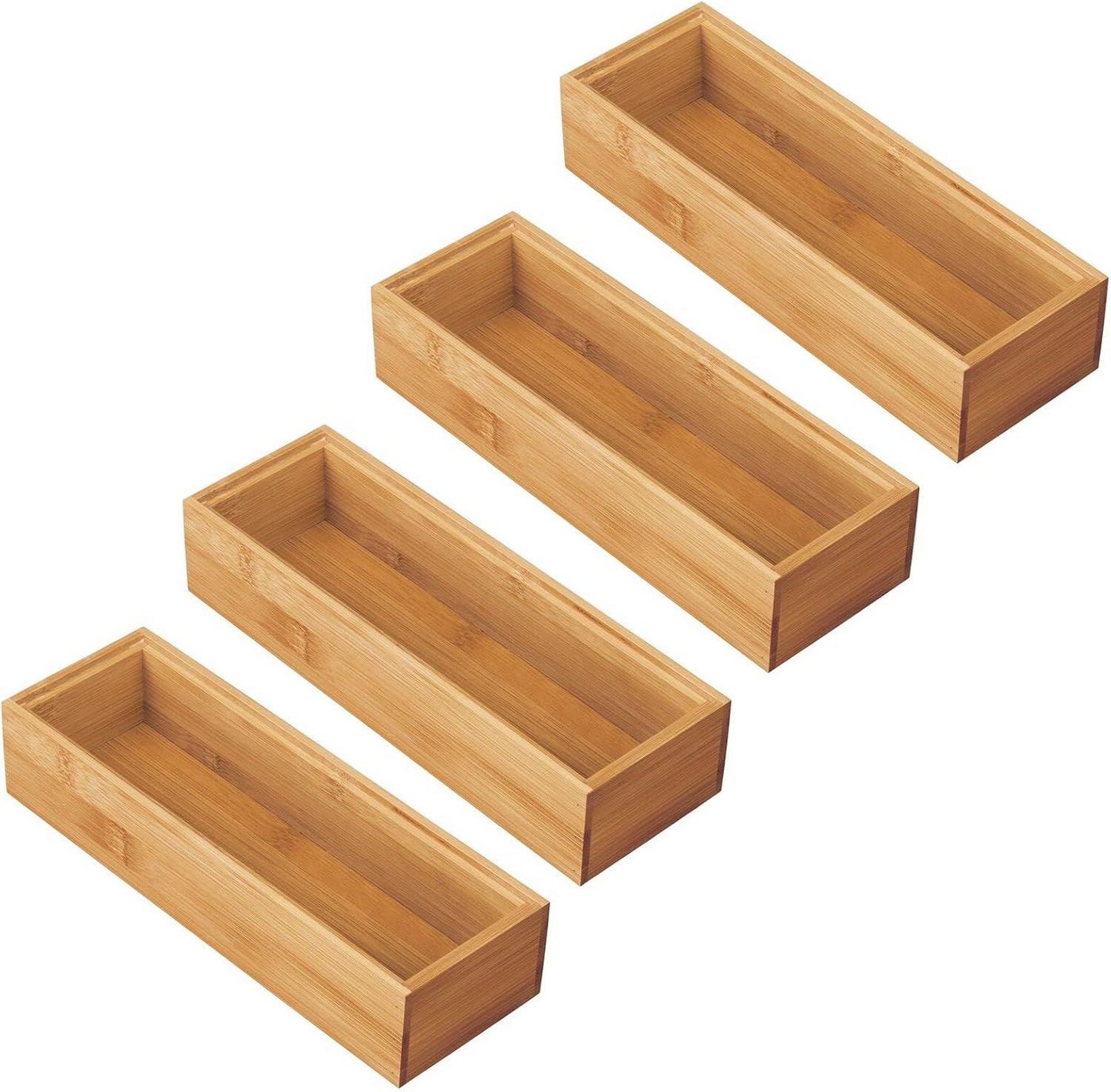 mDesign Badaccessoire-Set mDesign Schubladenbox Badezimmer Aufbewahrung Organizer 4er Set Bamb Bild 3