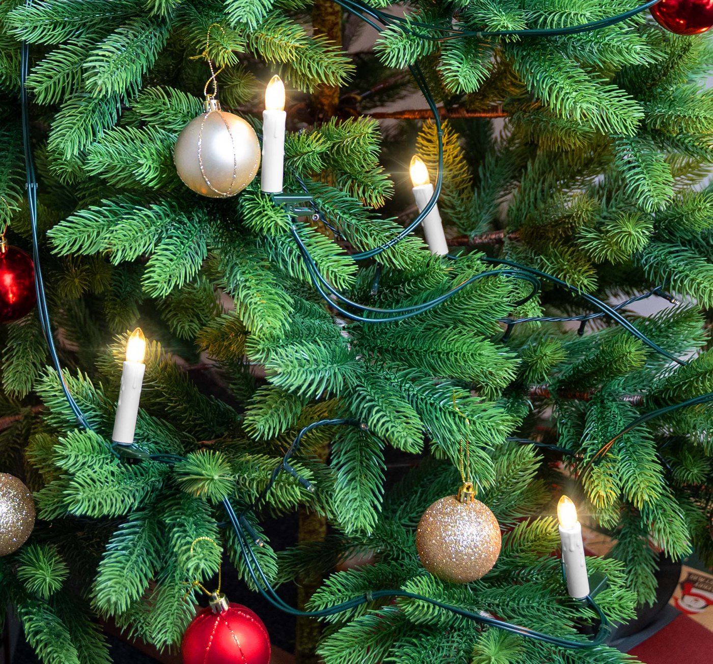 IC Winterworld LED-Lichterkette Retro LED Weihnachtsbaum-Lichterkette mit Filament-Kerzen, E10 Birne, 30-flammig, warm-weiß, 230V, nostalgische Weihnachtsbeleuchtung für Innen Bild 2