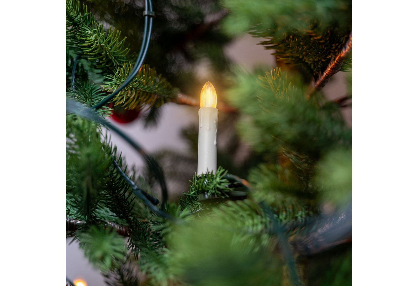 IC Winterworld LED-Lichterkette Retro LED Weihnachtsbaum-Lichterkette mit Filament-Kerzen, E10 Birne, 30-flammig, warm-weiß, 230V, nostalgische Weihnachtsbeleuchtung für Innen Bild 4