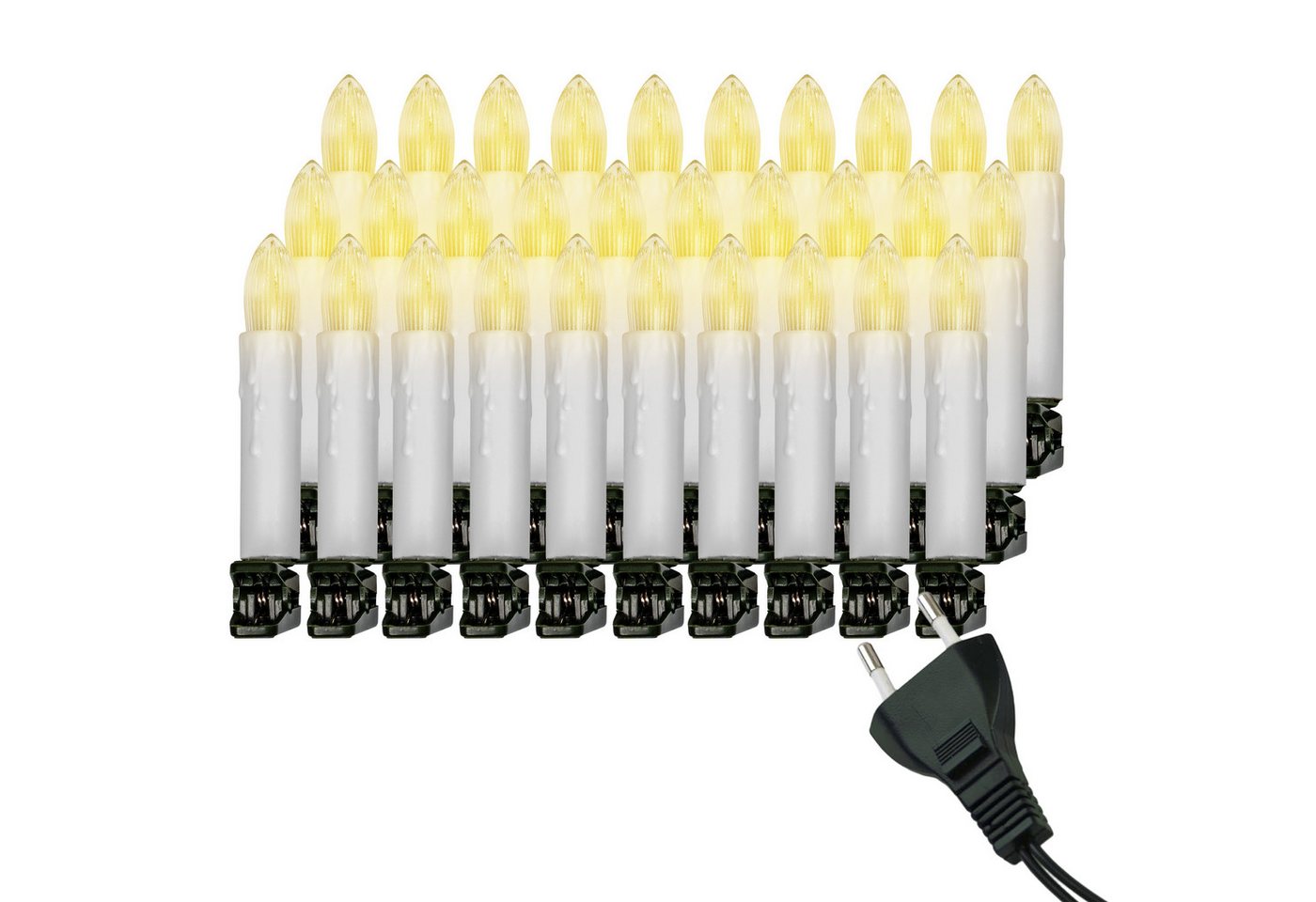 IC Winterworld LED-Lichterkette Retro LED Weihnachtsbaum-Lichterkette mit Filament-Kerzen, E10 Birne, 30-flammig, warm-weiß, 230V, nostalgische Weihnachtsbeleuchtung für Innen Bild 5