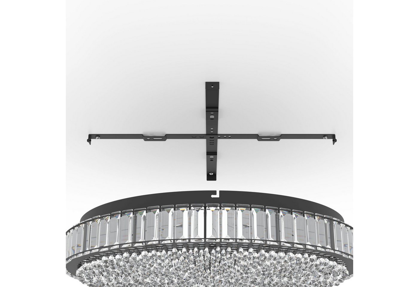 EGLO LED Deckenleuchte Balparda, Leuchtmittel inklusive, Deckenleuchte Kristall Deckenlampe aus schwarzem Metall und Glas Ø60cm Bild 2