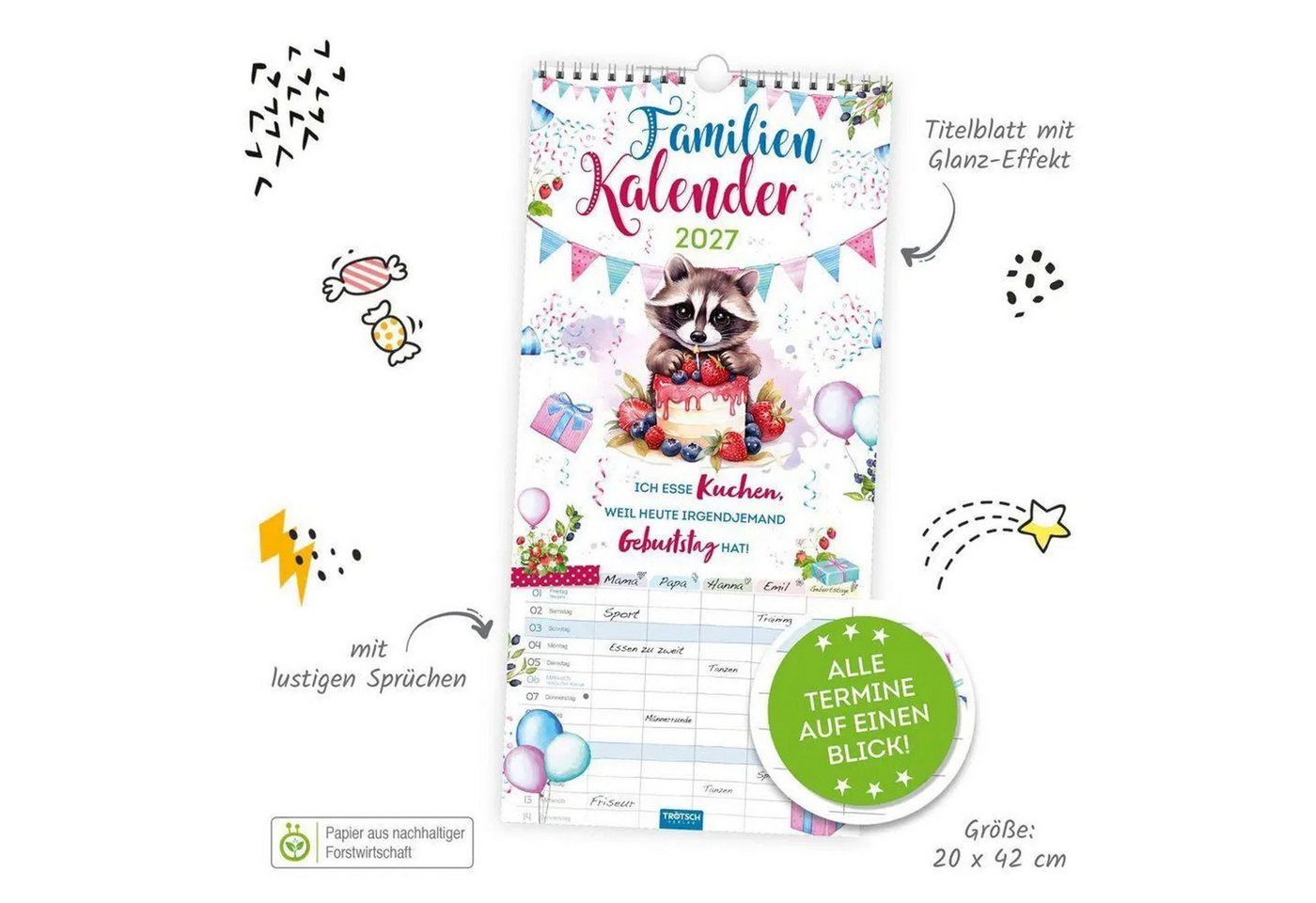 Trötsch Verlag Wandkalender TRÖTSCH - Familienkalender Spruchreif 2027 Bild 4