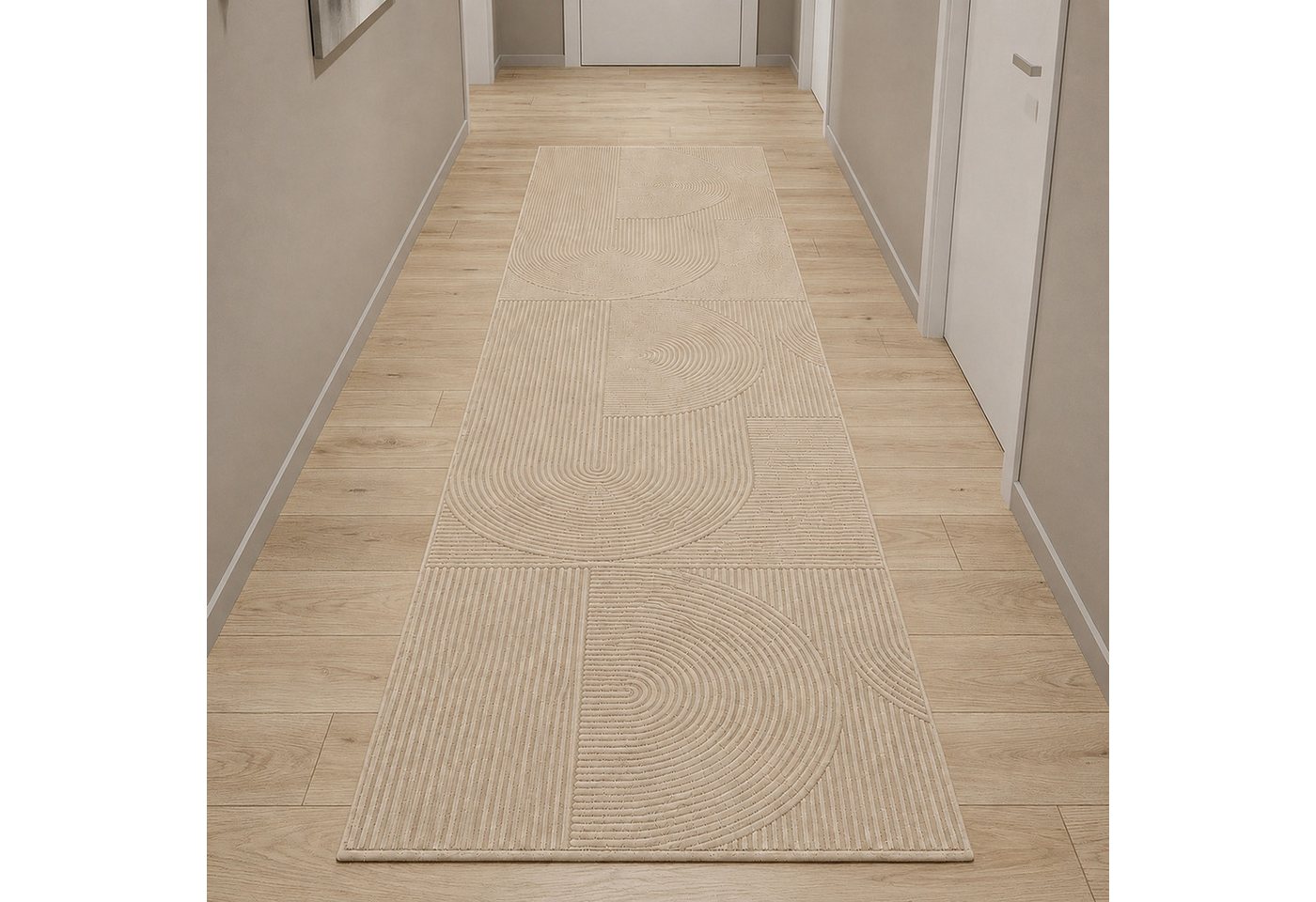 TeppichHome24 Teppich Abstraktes Linienmotiv, rechteckig, Höhe: 5 mm, abstraktes Linienmotiv, flache Optik Bild 2