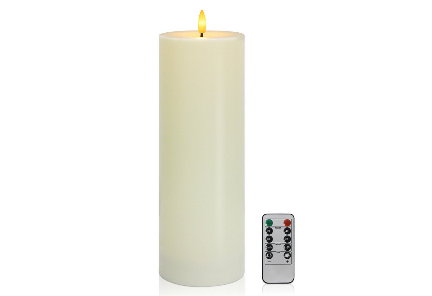 OZAVO LED-Kerze 1/2er set LED Outdoor Kerzen mit Fernbedienung und Timer, Stumpenkerzen,H30*Ø 10cm,Flammenlose Flackernde Säulenkerzen, Dekokerzen für Innen- und Außenbereich