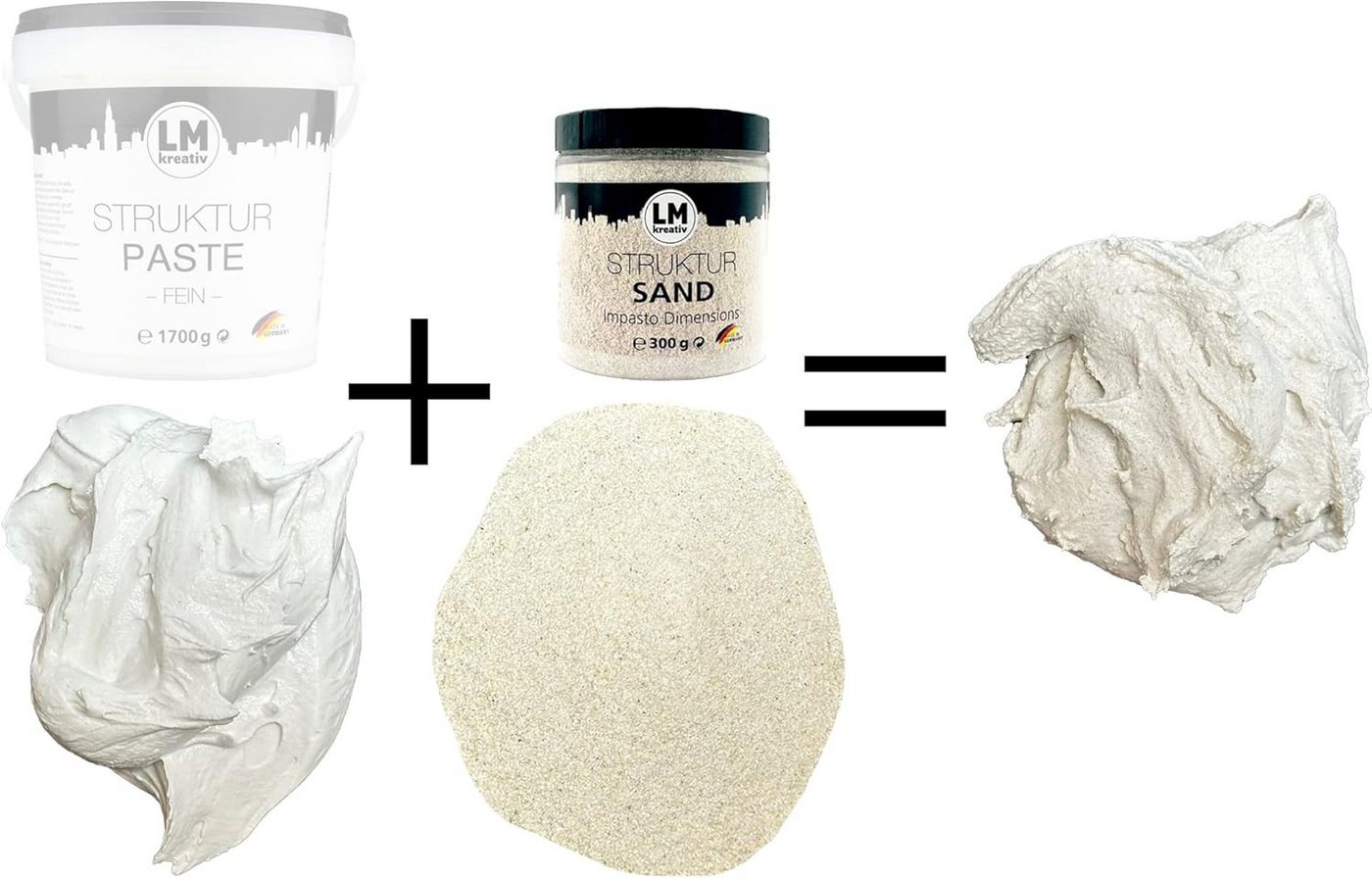 LM-Kreativ Strukturpaste Struktursand Impasto Dimensions Natur, verstärkt die Struktur, raue stabile Textur, natur Bild 3