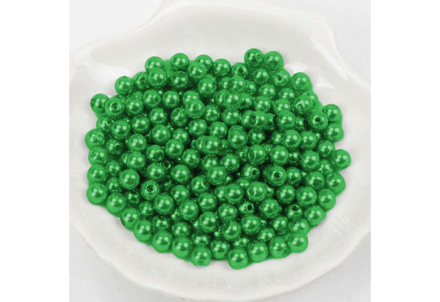 Kopper-24 Bastelperlen Wachsperlen ca. 100 Stück, 10mm, Grün dunkel