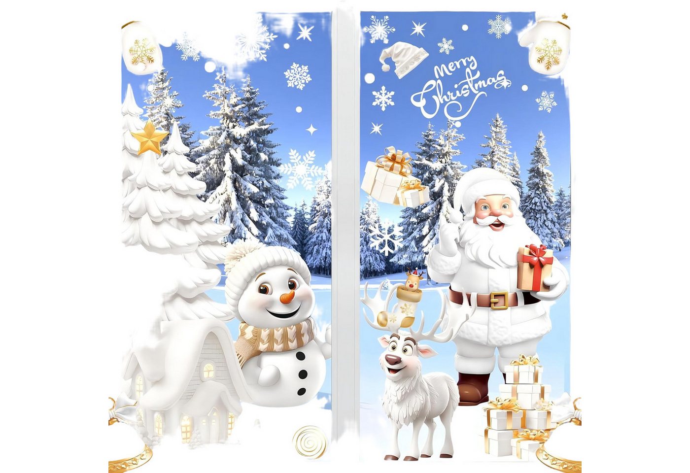 FELIXLEO Fenstersticker Weihnachts-Fensteraufkleber, 190 Weihnachts-Fensteraufkleber