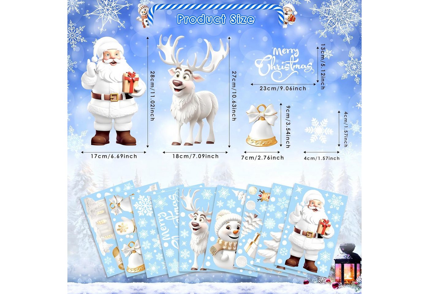 FELIXLEO Fenstersticker Weihnachts-Fensteraufkleber, 190 Weihnachts-Fensteraufkleber Bild 3