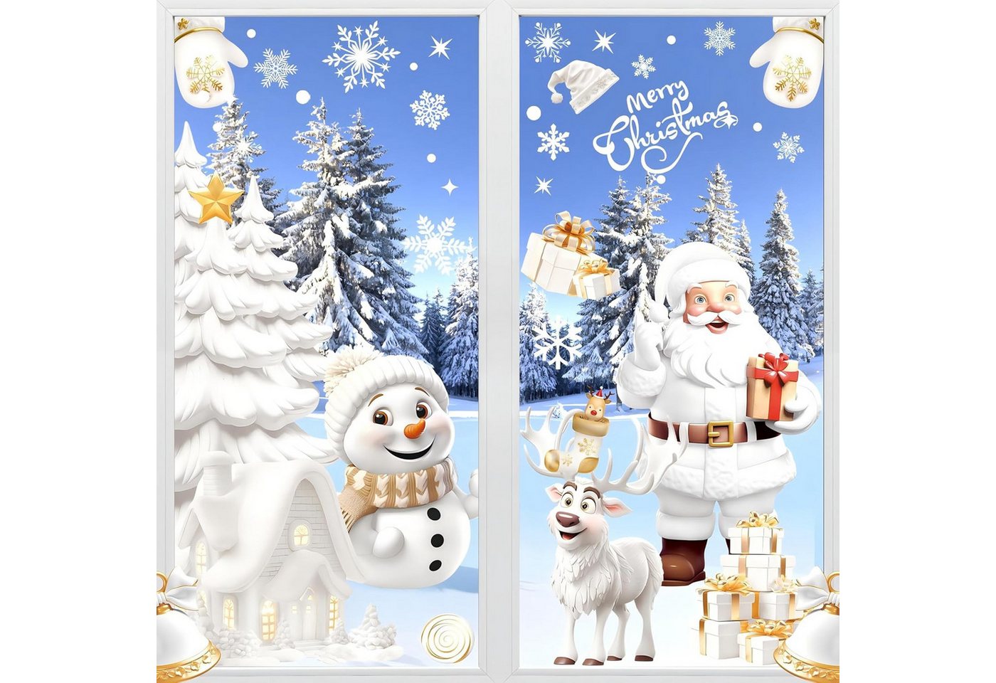 FELIXLEO Fenstersticker Weihnachts-Fensteraufkleber, 190 Weihnachts-Fensteraufkleber Bild 4