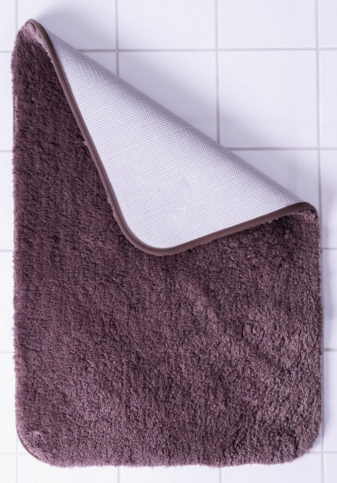 Ridder Badematte Chic graubraun, Höhe 55 mm, 100% Polyester-Microfaser