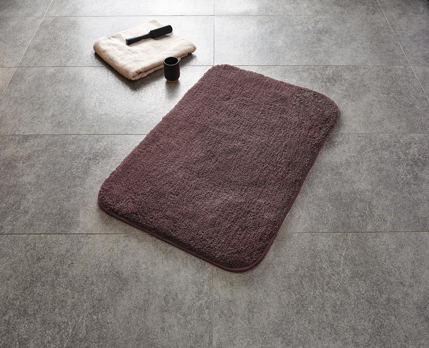 Ridder Badematte Chic graubraun, Höhe 55 mm, 100% Polyester-Microfaser Bild 4