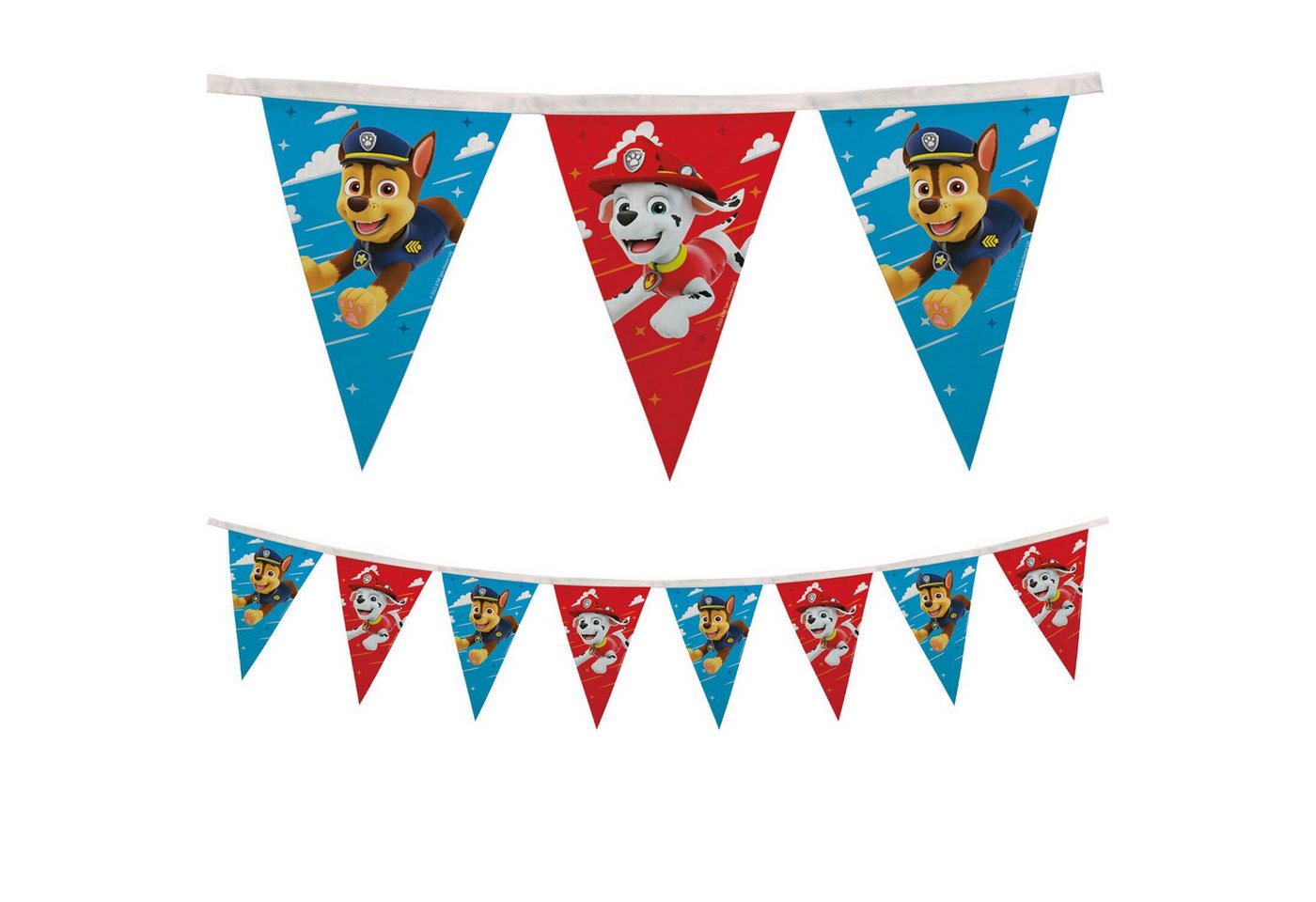 Procos Girlande Mehrweg Wimpelkette Paw Patrol, 1 Stück