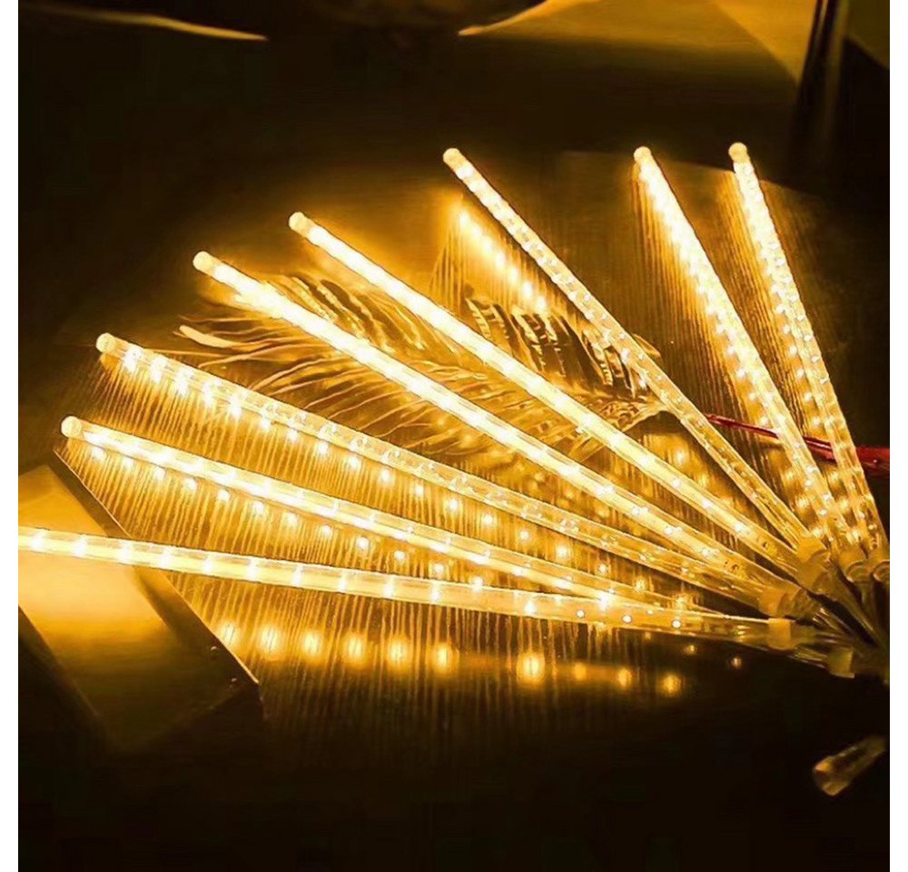 LMaxhome Lichterkette LED Weihnachtsdeko Meteorschauer Röhre Regenlichterkette Wasserdicht, 30/50CM Schlauch Außen Garten Party Weihnachtsbaum Icicle Lichterregen Bild 5