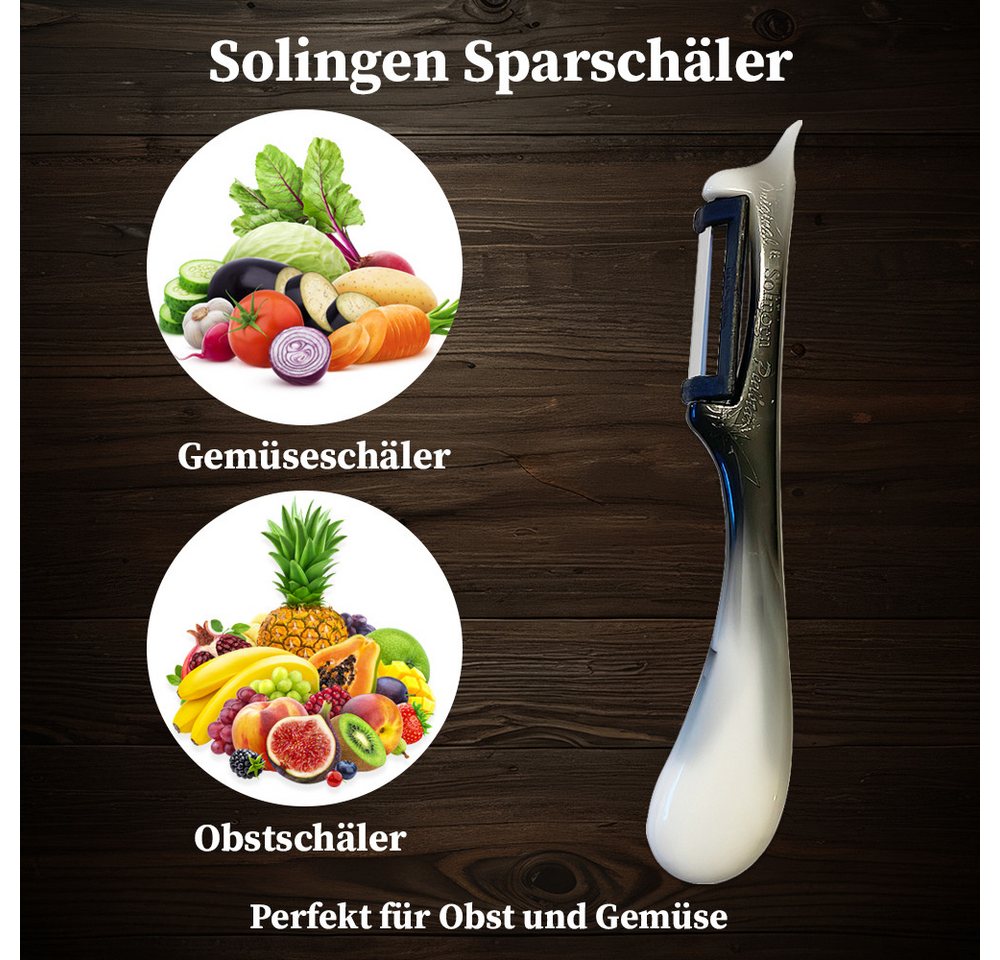 SMI Sparschäler Gemüseschäler Solingen Sparschäler Kartoffelschäler Universalschäler, (2-tlg., 2 tlg), Rechts- und Linkshänder nach klingen wechseln Bild 3